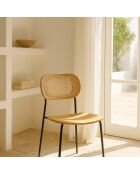 2 Chaises en Rotin Nosara naturel/noir - 47x53x82 cm