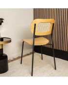 2 Chaises en Rotin Nosara naturel/noir - 47x53x82 cm