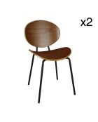 2 Chaises en Bois Gaspard marron/noir - 49x57.5x82.5 cm