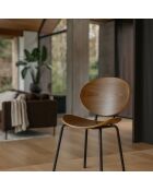 2 Chaises en Bois Gaspard marron/noir - 49x57.5x82.5 cm