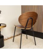 2 Chaises en Bois Gaspard marron/noir - 49x57.5x82.5 cm