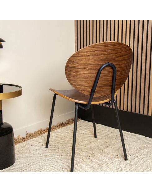 2 Chaises en Bois Gaspard marron/noir - 49x57.5x82.5 cm