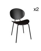 2 Chaises en Bois Gaspard noires - 49x57.5x82.5 cm