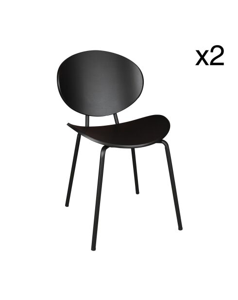 2 Chaises en Bois Gaspard noires - 49x57.5x82.5 cm