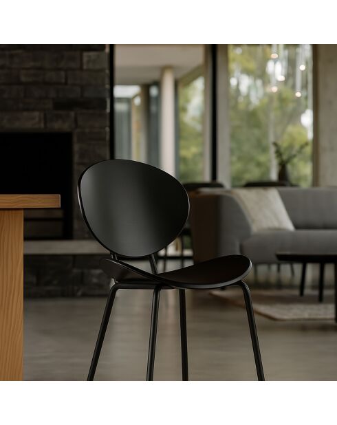 2 Chaises en Bois Gaspard noires - 49x57.5x82.5 cm