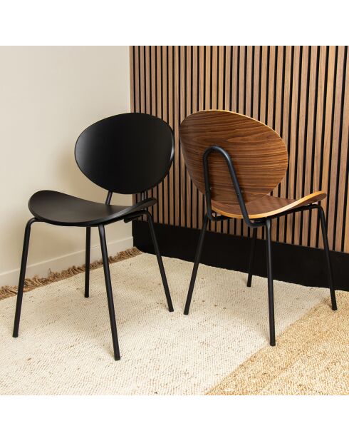 2 Chaises en Bois Gaspard noires - 49x57.5x82.5 cm