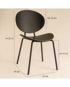 2 Chaises en Bois Gaspard noires - 49x57.5x82.5 cm