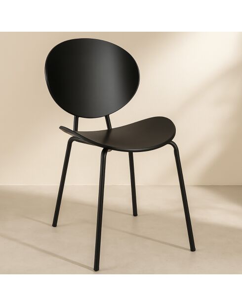 2 Chaises en Bois Gaspard noires - 49x57.5x82.5 cm