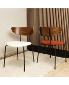 2 Chaises en Velours côtelé Riva noir/terracotta - 51x52x73.5 cm