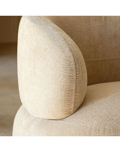 Fauteuil pivotant Glove beige - L.82xH.72xP.85 cm