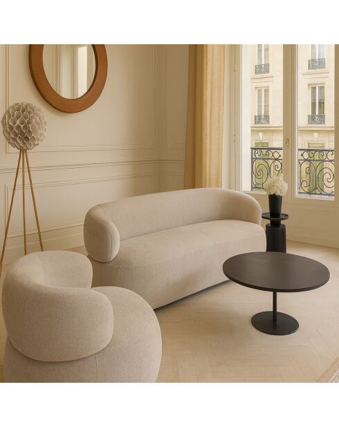 Fauteuil pivotant Glove beige - L.82xH.72xP.85 cm