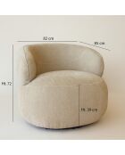 Fauteuil pivotant Glove beige - L.82xH.72xP.85 cm
