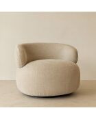 Fauteuil pivotant Glove beige - L.82xH.72xP.85 cm