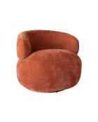 Fauteuil pivotant Glove terracotta - L.82xH.72xP.85 cm