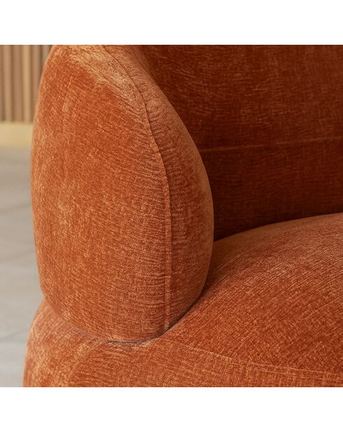 Fauteuil pivotant Glove terracotta - L.82xH.72xP.85 cm