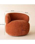 Fauteuil pivotant Glove terracotta - L.82xH.72xP.85 cm