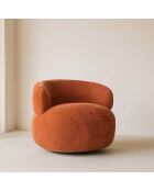Fauteuil pivotant Glove terracotta - L.82xH.72xP.85 cm
