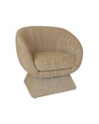Fauteuil pivotant en tissus tweed sixties jaune - 77x74x80 cm
