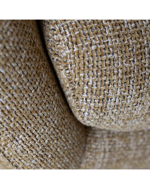Fauteuil pivotant en tissus tweed sixties jaune - 77x74x80 cm