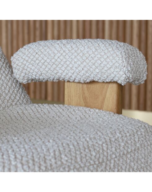 Fauteuil en Bouclette Structure en Bois Ulysse beige/naturel - 72x75x73.5cm