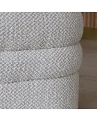Pouf en Bouclette Structure en Bois Ulysse beige - 64x44x45 cm