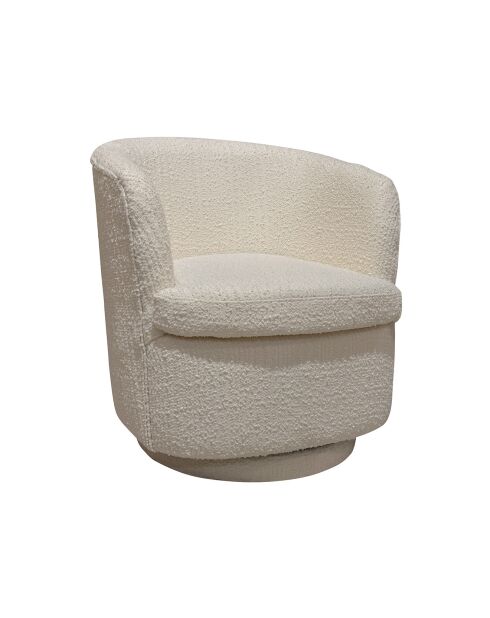 Fauteuil Pivotant Bouclette Malo écru - 73.5x73x77 cm
