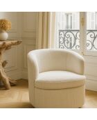 Fauteuil Pivotant Bouclette Malo écru - 73.5x73x77 cm