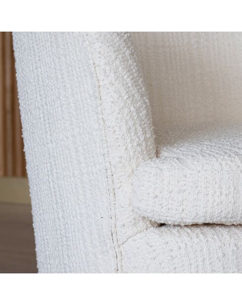 Fauteuil Pivotant Bouclette Malo écru - 73.5x73x77 cm