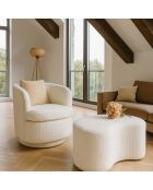 Fauteuil Pivotant Bouclette Malo écru - 73.5x73x77 cm