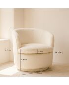 Fauteuil Pivotant Bouclette Malo écru - 73.5x73x77 cm