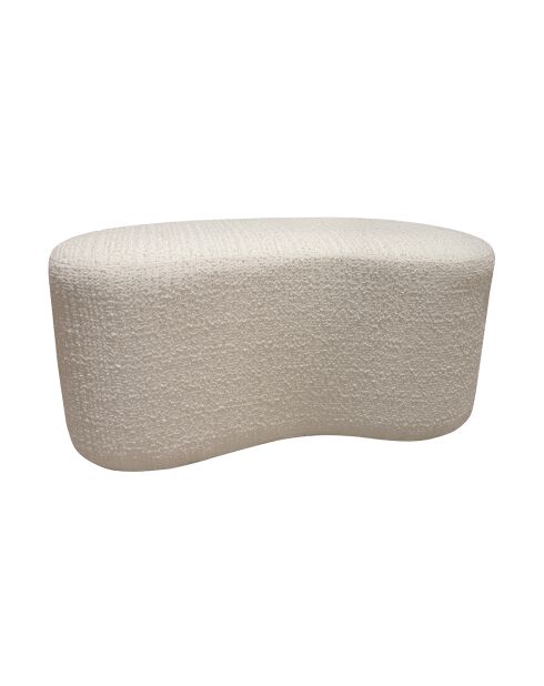 Banc Incurvé  Bouclette Sturcture Bois Malo blanc - 101x56x47cm