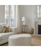 Banc Incurvé  Bouclette Sturcture Bois Malo blanc - 101x56x47cm