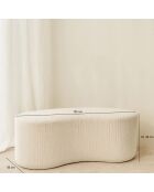 Banc Incurvé  Bouclette Sturcture Bois Malo blanc - 101x56x47cm