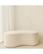 Banc Incurvé  Bouclette Sturcture Bois Malo blanc - 101x56x47cm
