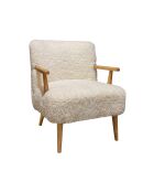 Fauteuil en Tissu Et Structure en Bois Eliot beige - 62x65.5x70.5 cm