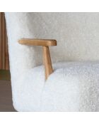 Fauteuil en Tissu Et Structure en Bois Eliot beige - 62x65.5x70.5 cm