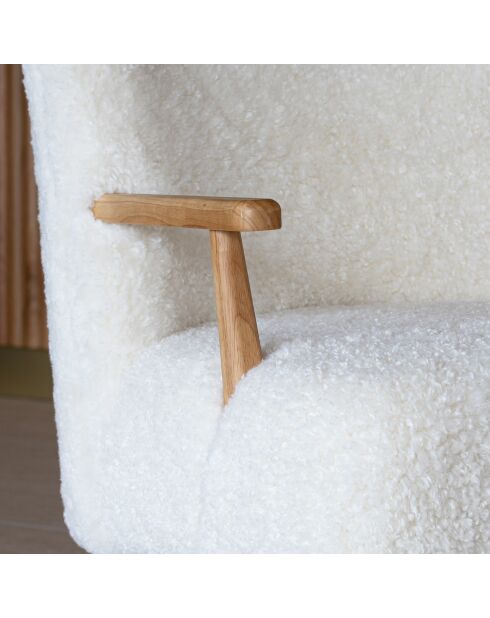 Fauteuil en Tissu Et Structure en Bois Eliot beige - 62x65.5x70.5 cm