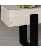 Banc Bois de Paulownia Pied Metal Ora naturel/noir - 120x29x40 cm