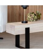 Banc Bois de Paulownia Pied Metal Ora naturel/noir - 120x29x40 cm
