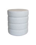 Pouf tissu teddy Malo blanc - 35x35x40 cm