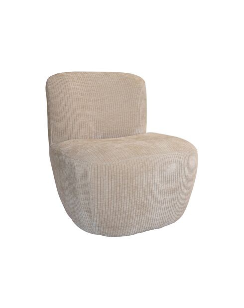 Fauteuil en Velours côtelé Côme beige - 65x71x68 cm