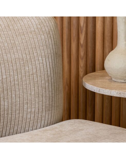 Fauteuil en Velours côtelé Côme beige - 65x71x68 cm