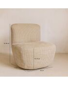 Fauteuil en Velours côtelé Côme beige - 65x71x68 cm
