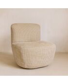 Fauteuil en Velours côtelé Côme beige - 65x71x68 cm