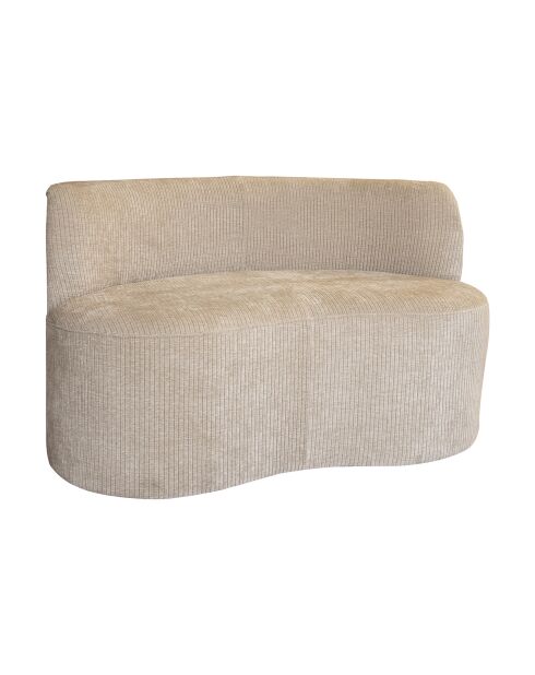 Canapé en Velours côtelé Côme beige - 120x70x71 cm