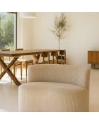 Canapé en Velours côtelé Côme beige - 120x70x71 cm