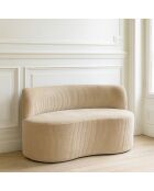 Canapé en Velours côtelé Côme beige - 120x70x71 cm