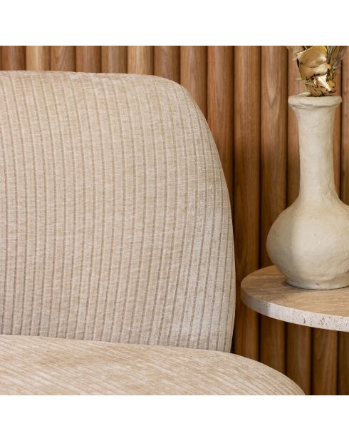Canapé en Velours côtelé Côme beige - 120x70x71 cm