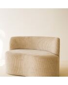 Canapé en Velours côtelé Côme beige - 120x70x71 cm