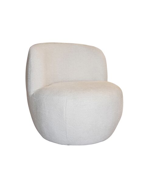 Fauteuil en tissu bouclette Malo écru - L.74xH.72xP.73 cm